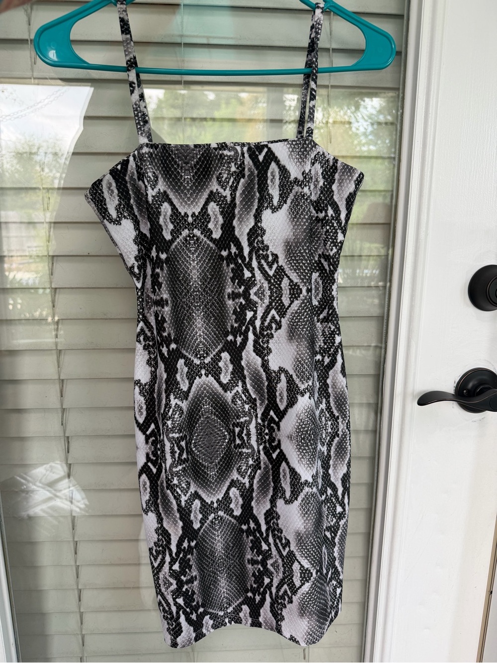 Black & White Snake Print Reptile-Inspired Dress